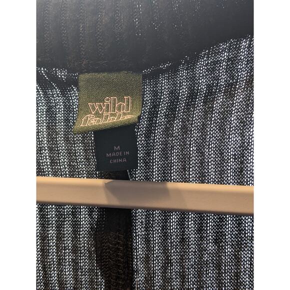 Wild Fable Sweater‎ Long Sleeve VNeck Cozy Ribbed Top Black M Side Slit Oversize - Picture 4 of 6